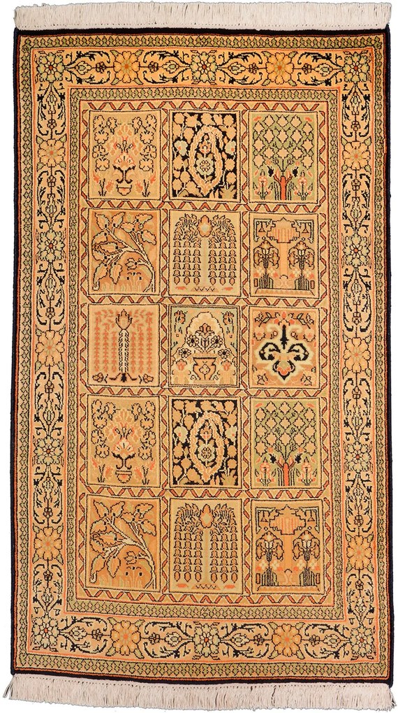 Cashmere Silk Tappeto orientale 110x60 Beige (Indian) Annodato A Mano