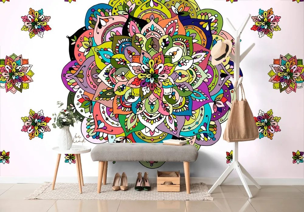 Carta da parati autoadesiva – Mandala multicolore