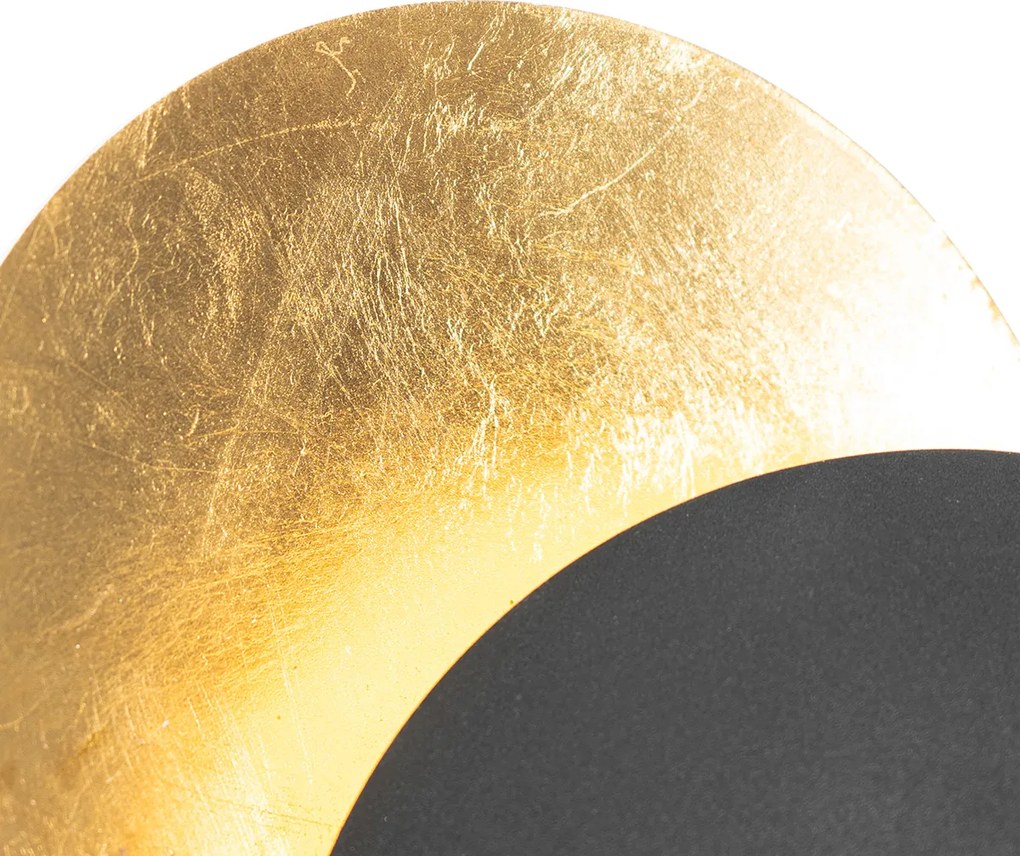 Lampada da parete intelligente nera con oro incl. WiFi G9 - Sunrise