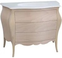 Mobile bagno 3 cassetti bombato con lavello legno grezzo 108x55x82 - Mobili 2G