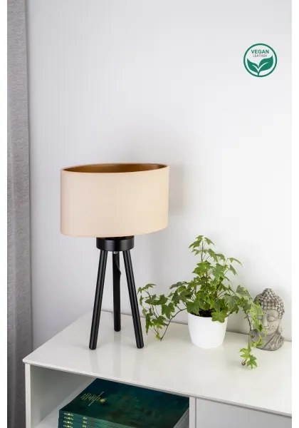 Duolla - Lampada da tavolo OVAL VEGAN 1xE27/15W/230V diametro 30 cm color crema