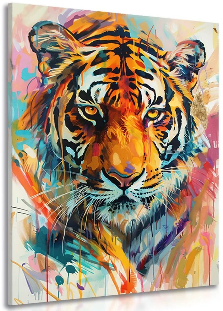 Stampa su tela – Tigre con imitazione di pittura