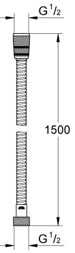 GROHE 22101000 - VITALIOFLEX METAL LONG-LIFE Tubo doccia da 1500 mm, cromato