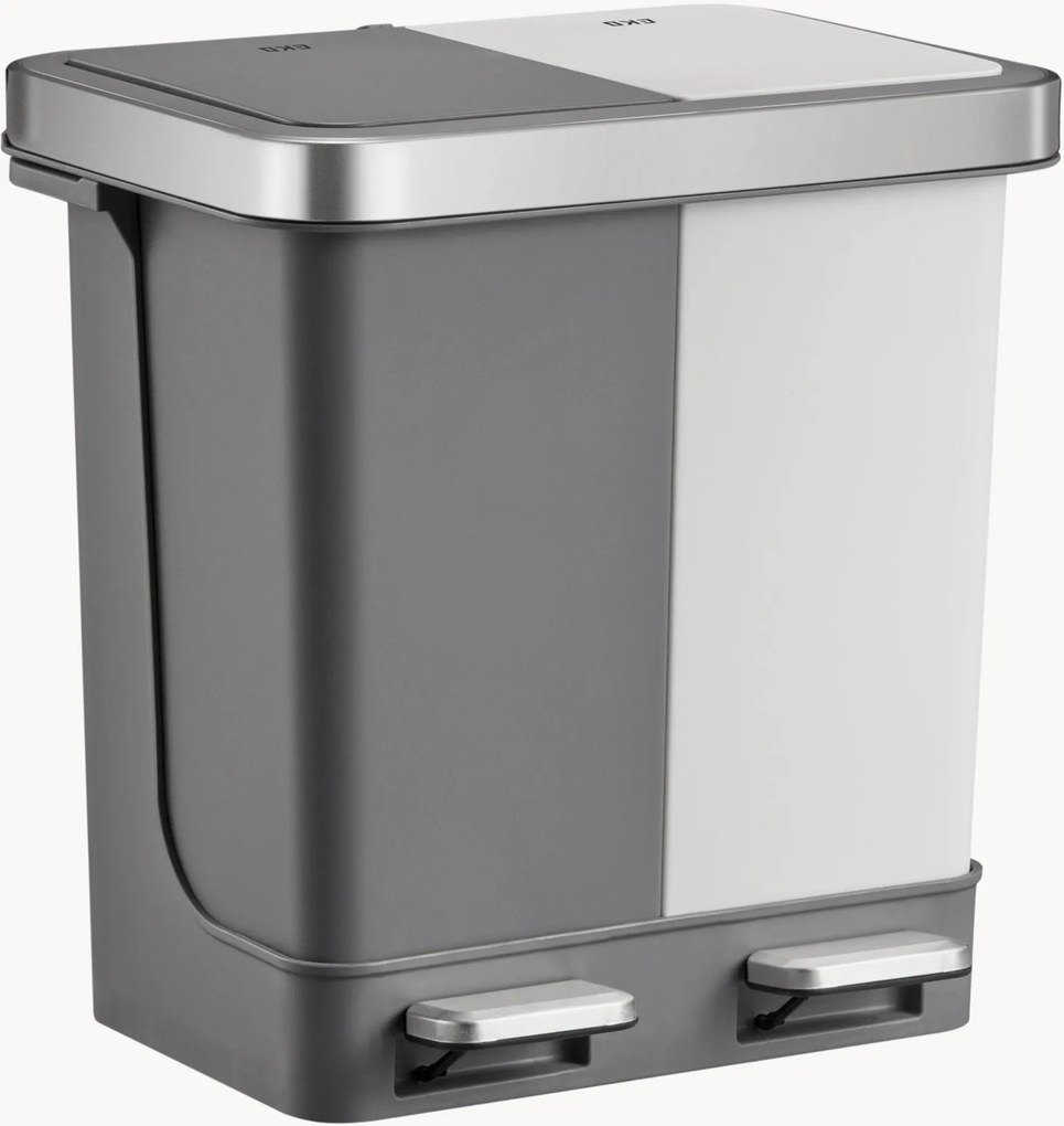Pattumiera con pedale riciclaggio Hana Duo, 10 + 10 L