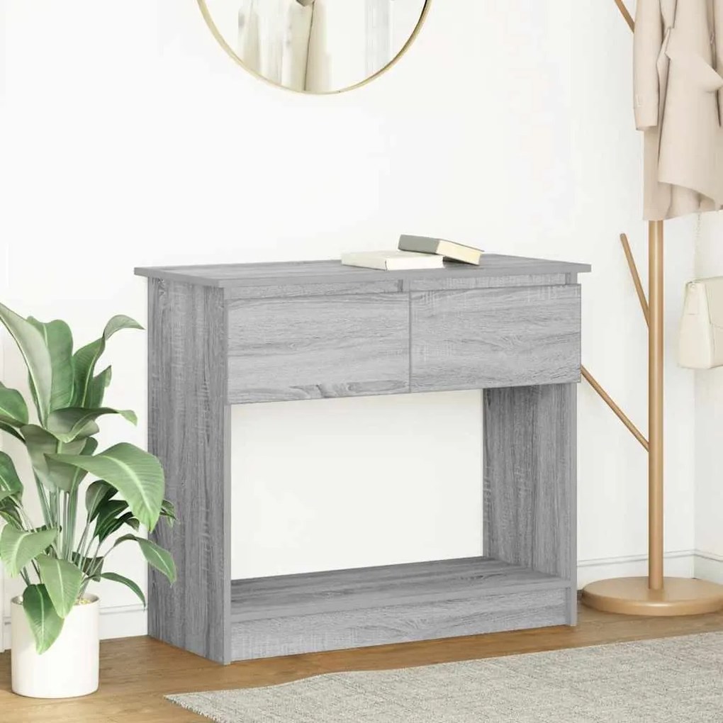 Tavolo Consolle Con Cassetti Grigio Sonoma 85,5x38,5x74,5 Cm /