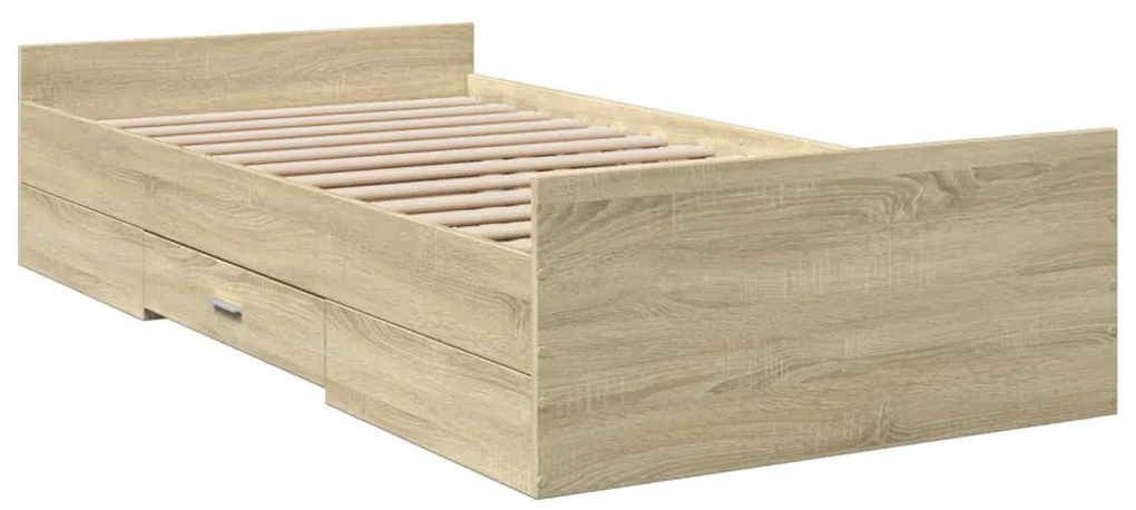 Giroletto cassetti rovere sonoma 90x190 cm legno multistrato