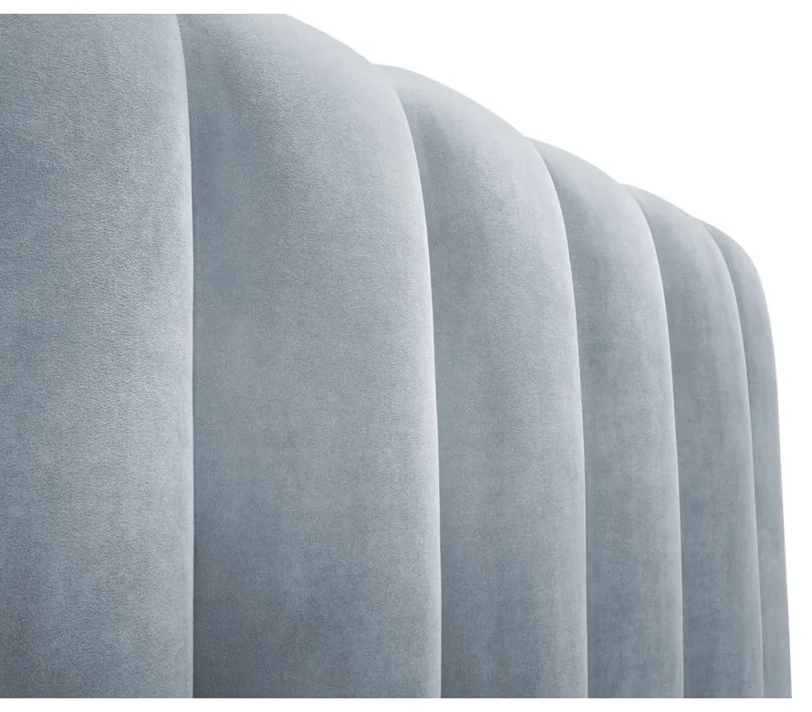 Letto matrimoniale imbottito azzurro con contenitore con griglia 160x200 cm Kelp - Micadoni Home