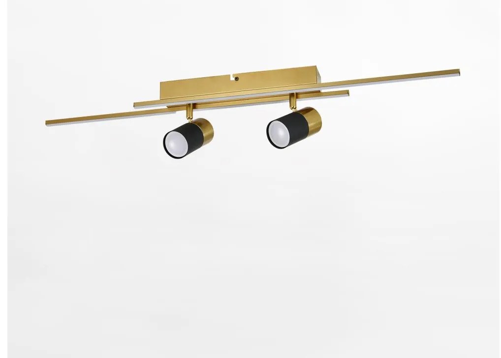 Zuma Line CL231041 - Faretto LED LUMO 2xGU10/40W/230V + 2xLED/6W oro/nero