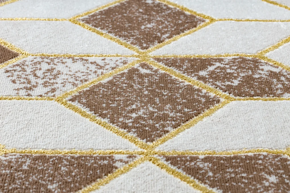 Tappeto MEFE moderno B400 Cubo, geometrico 3D - Structural due livelli di pile beige scuro