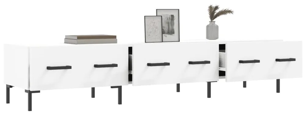 Mobile porta tv bianco 150x36x30 cm in legno multistrato