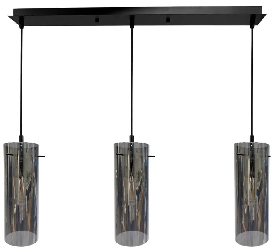 Lampadario a sospensione con filo PADOVA 3xE27/15W/230V nero