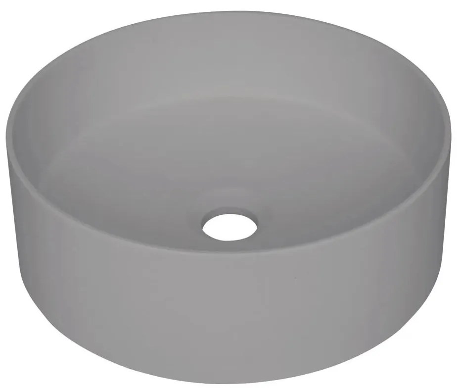Deante CQS_SU4S - Lavabo da appoggio SILIA diam. 36 cm granito/grigio metallico