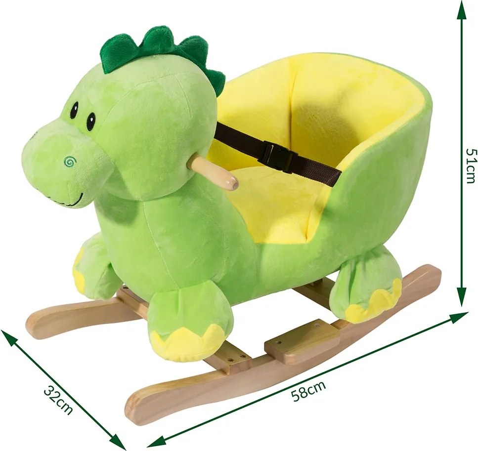 Dinosauro a Dondolo Cavalcabile Peluche Giocattolo Bambini con Suono...