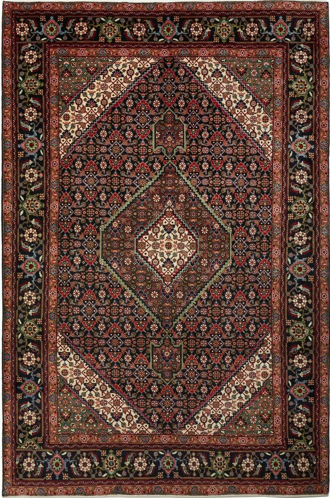 Tabriz Tappeto 300x200 Blu (Iran) Annodato A Mano