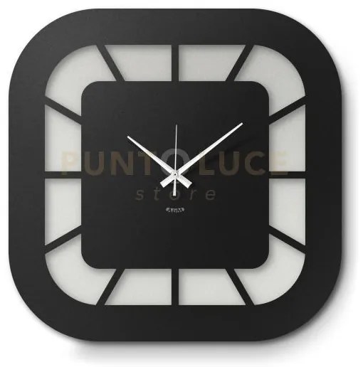 Orologio da parete minimal exo bianco marmo,nero