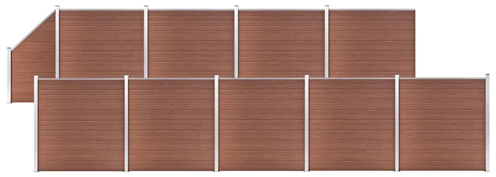 Pannelli Recinzione 9 Quadrati 1 Inclinato 1657x186cm Marrone /
