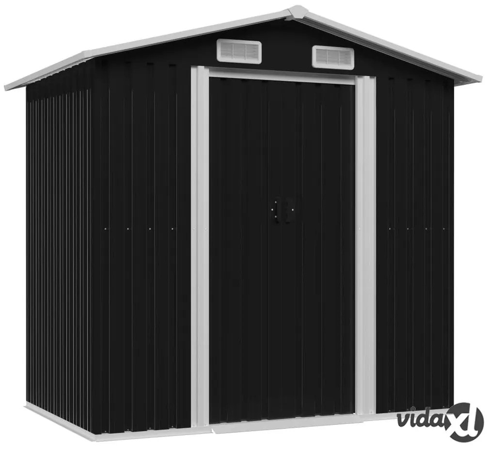 vidaXL Capanno Attrezzi da Giardino Antracite Acciaio 204x132x186 cm