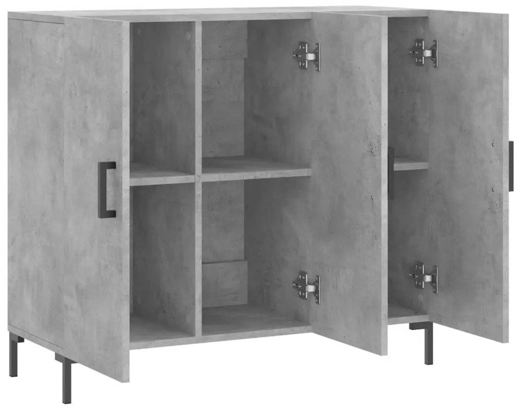 Credenza grigio cemento 90x34x80 cm in legno multistrato