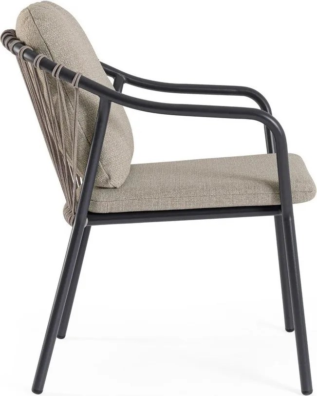 Sedia da esterno marrone chiaro in metallo Edvige – Bizzotto