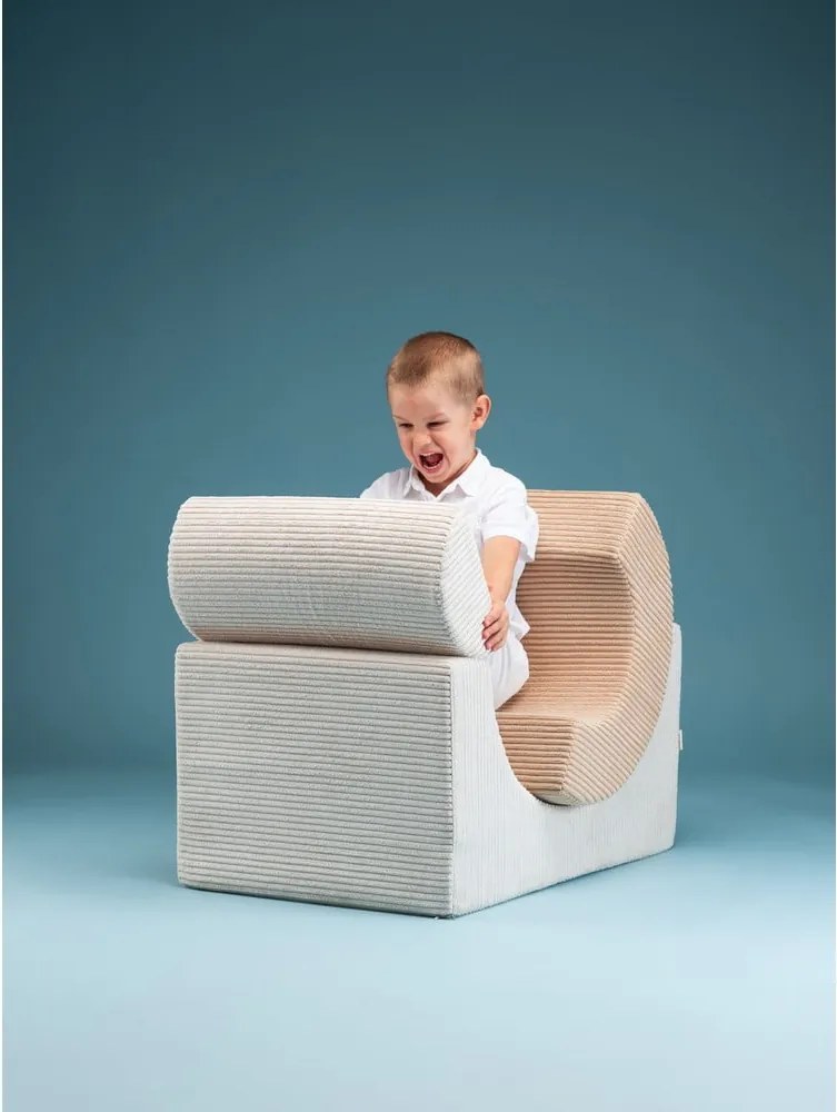 Gioco per psicomotricità color crema in velluto a coste 3 pz altezza totale 37 cm 75x49 cm Rainbow Montessori – Wigiwama