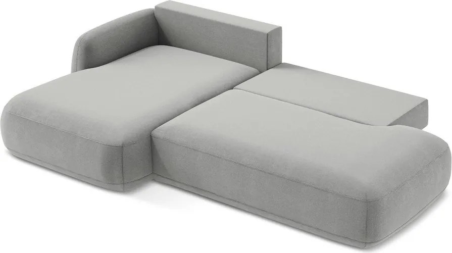 Divano angolare grigio chiaro allungabile (con penisola a sinistra/con chaise lounge) Hale – Makamii