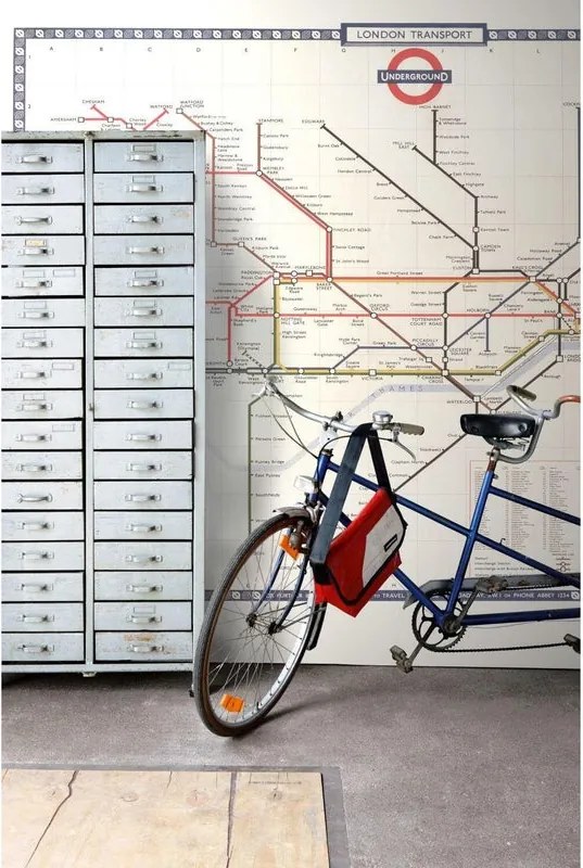 Fotomurale ESTA Metro, beige e blu 279X280 cm