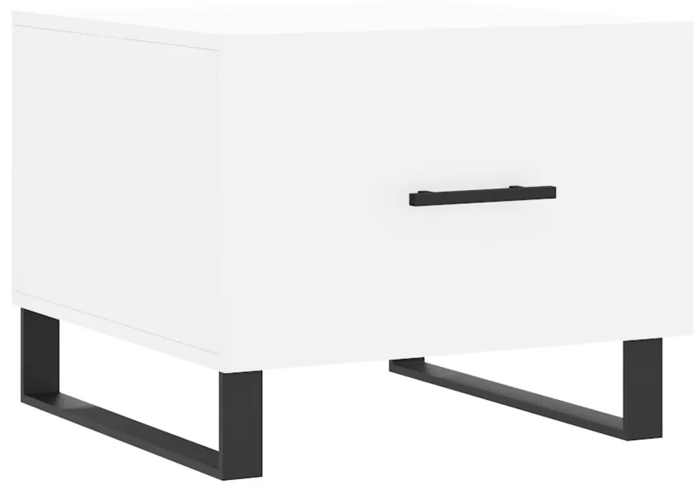 Tavolini da salotto 2 pz bianchi 50x50x40 cm legno multistrato