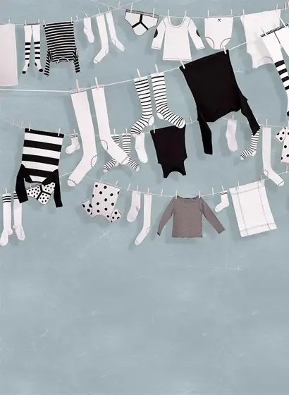Rebel Walls Carta da parati panoramica Laundry Day - pale blue