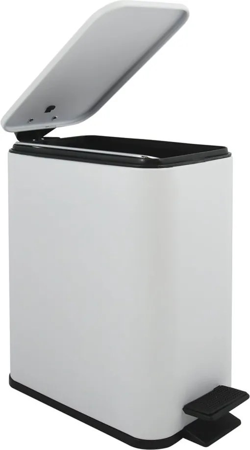 Cestino per la spazzatura bianco opaco in acciaio con pedale 5 l Erik – Spirella