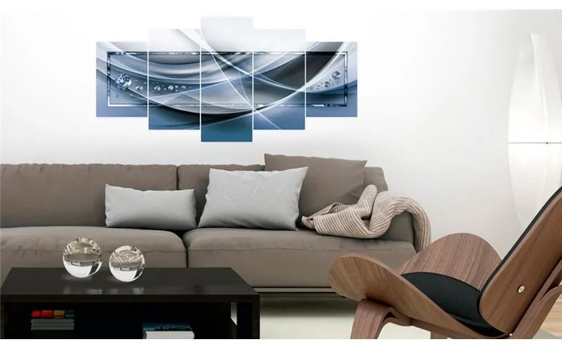 Quadro Blue Rays  Colore Blu, Dimensioni e Misure 200x100