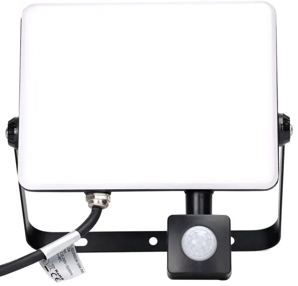 Aigostar - Riflettore LED con sensore LED/50W/230V 4000K IP65 nero