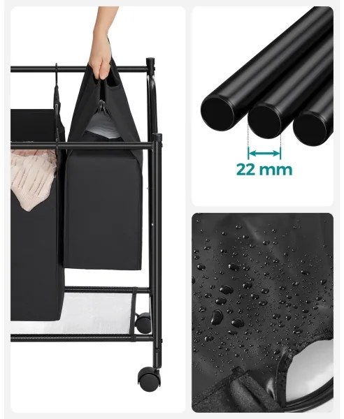 Cesto porta biancheria LINA nero