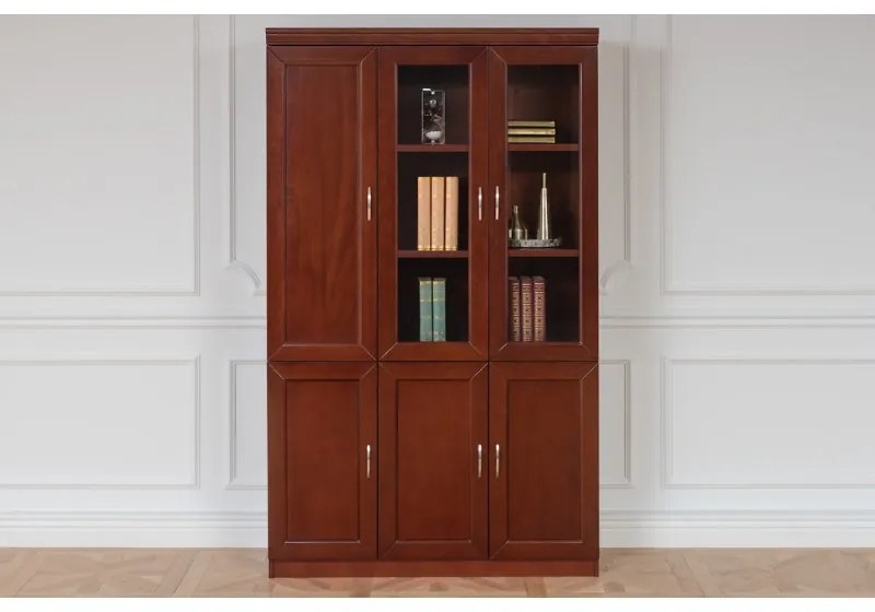 Libreria da ufficio in legno di noce con tre Stile Classico PRESTIGE C730A-Arrediorg.it