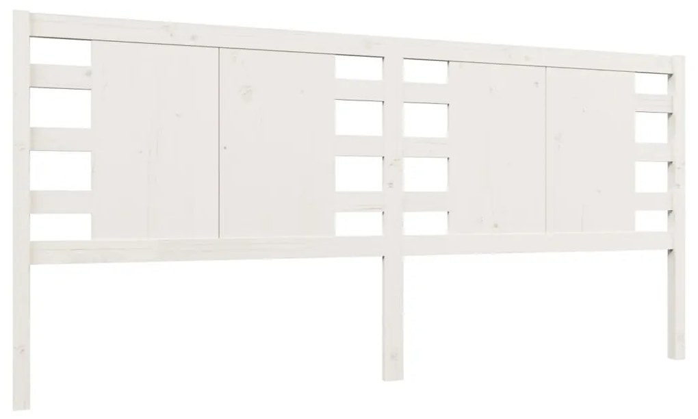 Testiera per letto bianca 141x4x100cm in legno massello di pino