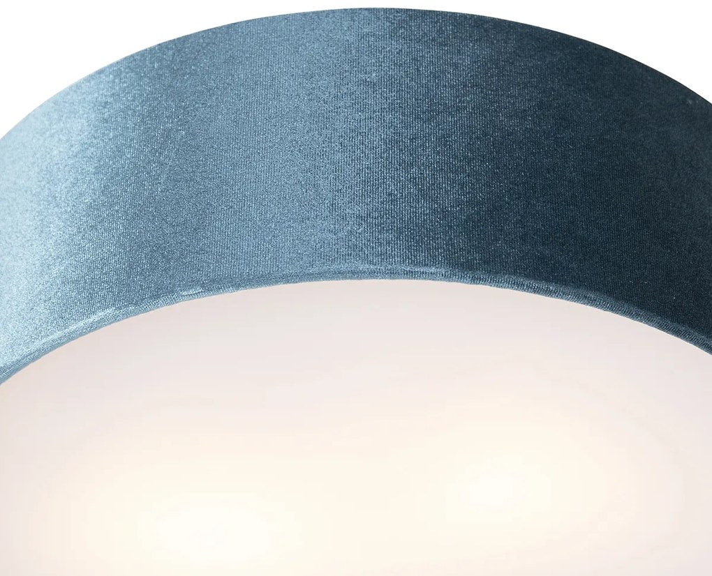 Plafoniera moderna blu 30 cm con interno oro - Drum