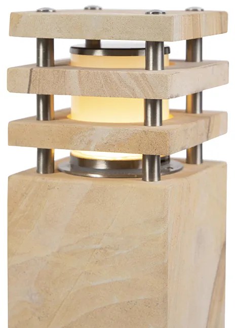 Lampada da terra moderna per esterni in pietra arenaria 70 cm - Grumpy