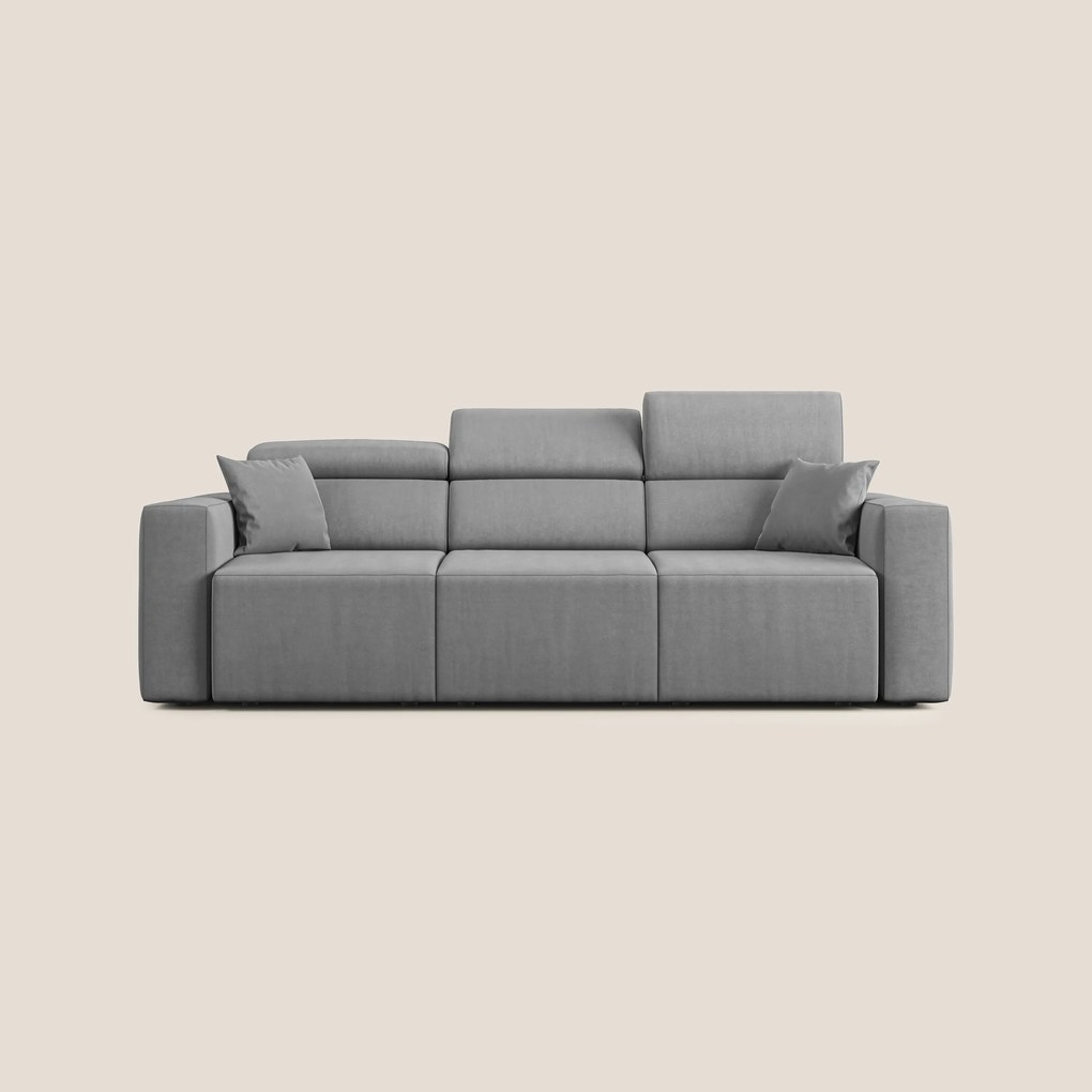 Orwell divano con 3 sedute estraibili in microfibra smacchiabile T11 grigio