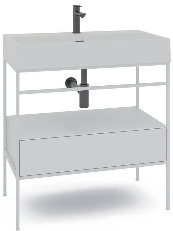 Mobile bagno con lavabo L 60 x H 89 x P 45.5 cm bianco per vasca centrale Outline