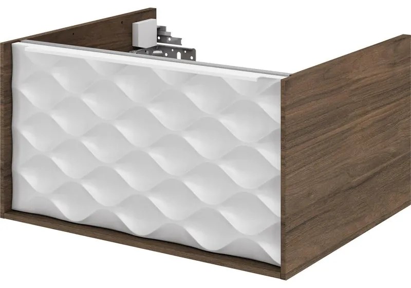 Mobile da bagno sotto lavabo SENSEA Neo laccato lucido L 60 x H 32 x P 48 cm 1 cassetto, lavabo non incluso