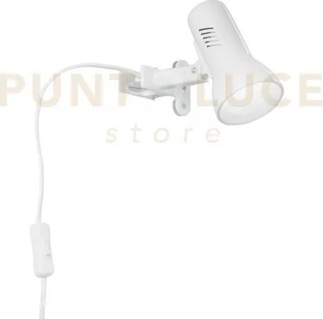 Spot carrera bianco con pinza 1 luce attacco e27 21,3x14x14,5cm in ...