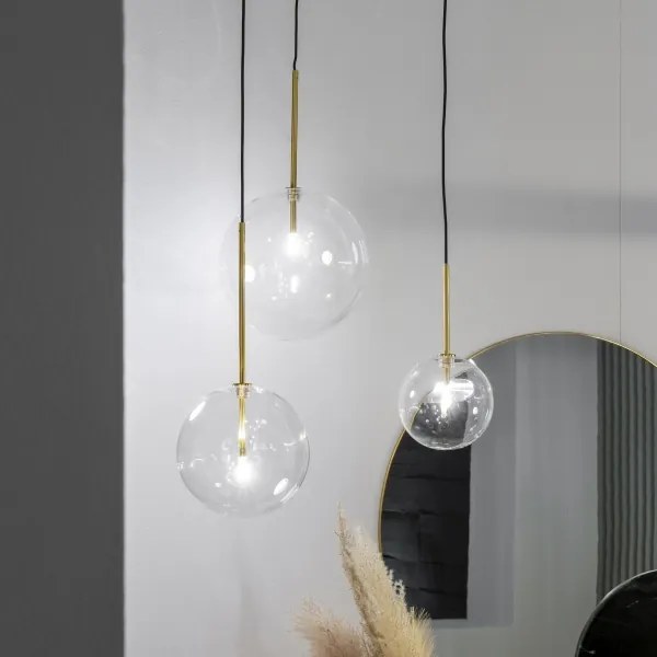 Ideal Lux - Lampadario LED a sospensione con filo EQUINOXE 1xG4/2W/230V diametro 15 cm ottone/limpido