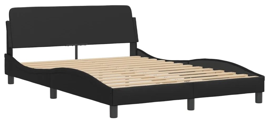 Letto con materasso nero 140x200 cm in similpelle