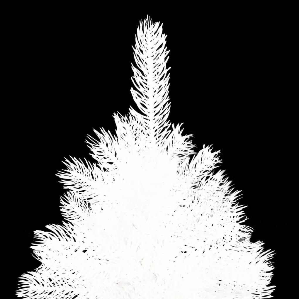 Albero di Natale Preilluminato con Palline Bianco 120 cm