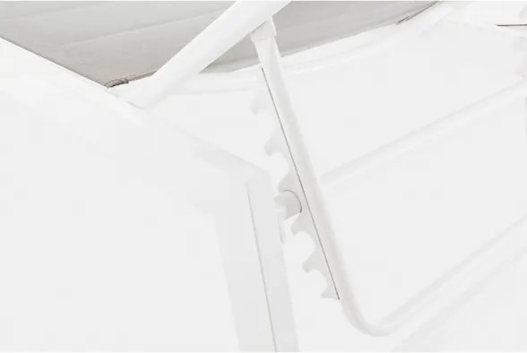 Lettino Prendisole Alto In Alluminio Con Ruote Hilde Bianco Cloud LD30