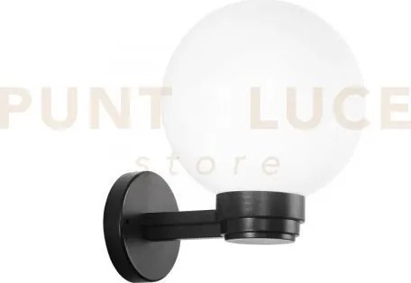 Applique polly sfera bianca montatura nera 1 luce attacco e27 ip44 ...