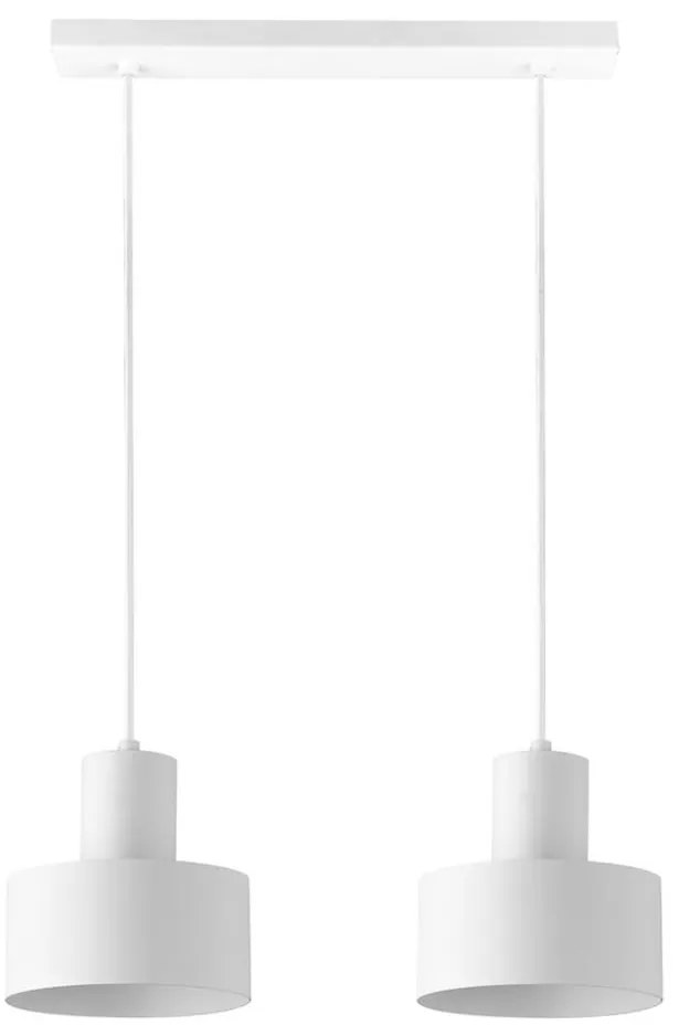 Lampadario su filo RIF 2xE27/60W/230V bianco