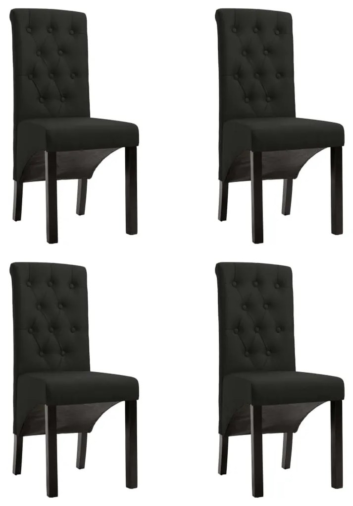 Sedie Da Pranzo 4 Pz Nere İn Tessuto /