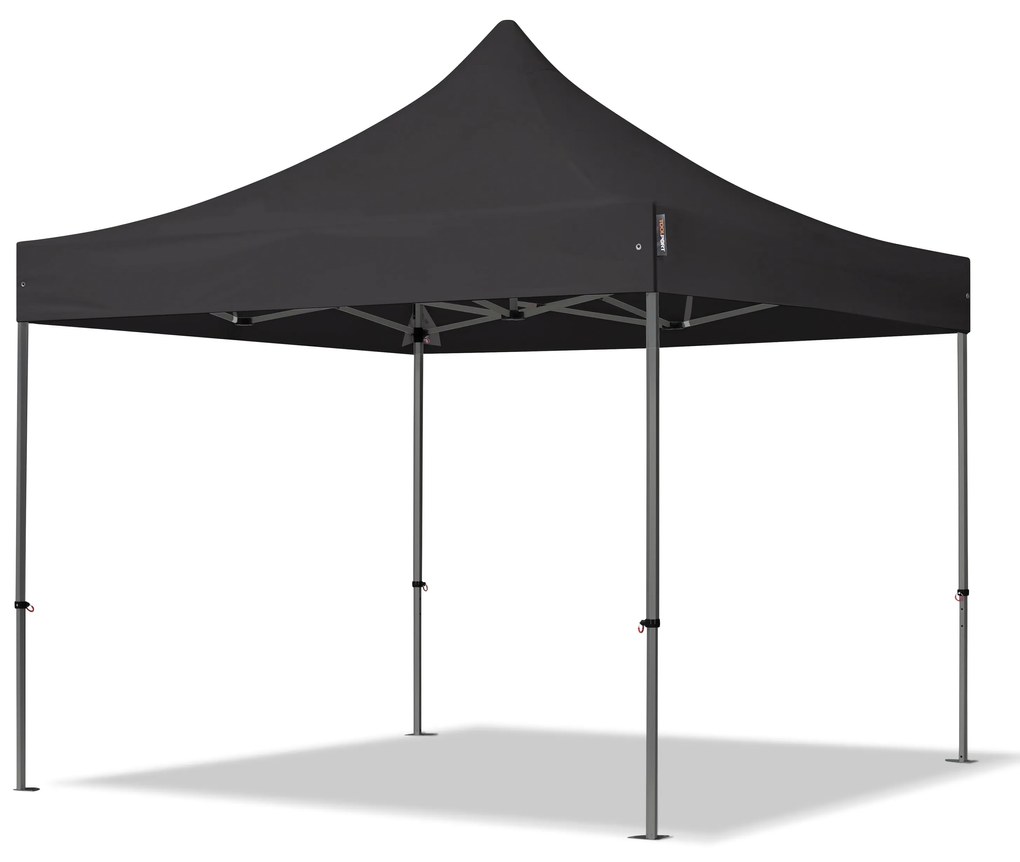 TOOLPORT 3x3m gazebo pieghevole, PREMIUM acciaio, nero - (600000)