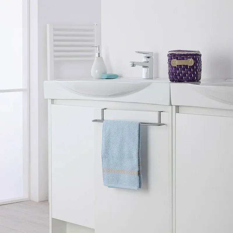 Portasciugamani 38 cm in acciaio grigio con libera installazione