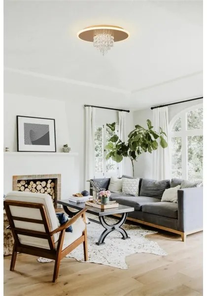 Searchlight 21126-32GO - Plafoniera LED dimmerabile DELUGE 20W/230V Ø 31,5 cm dorata